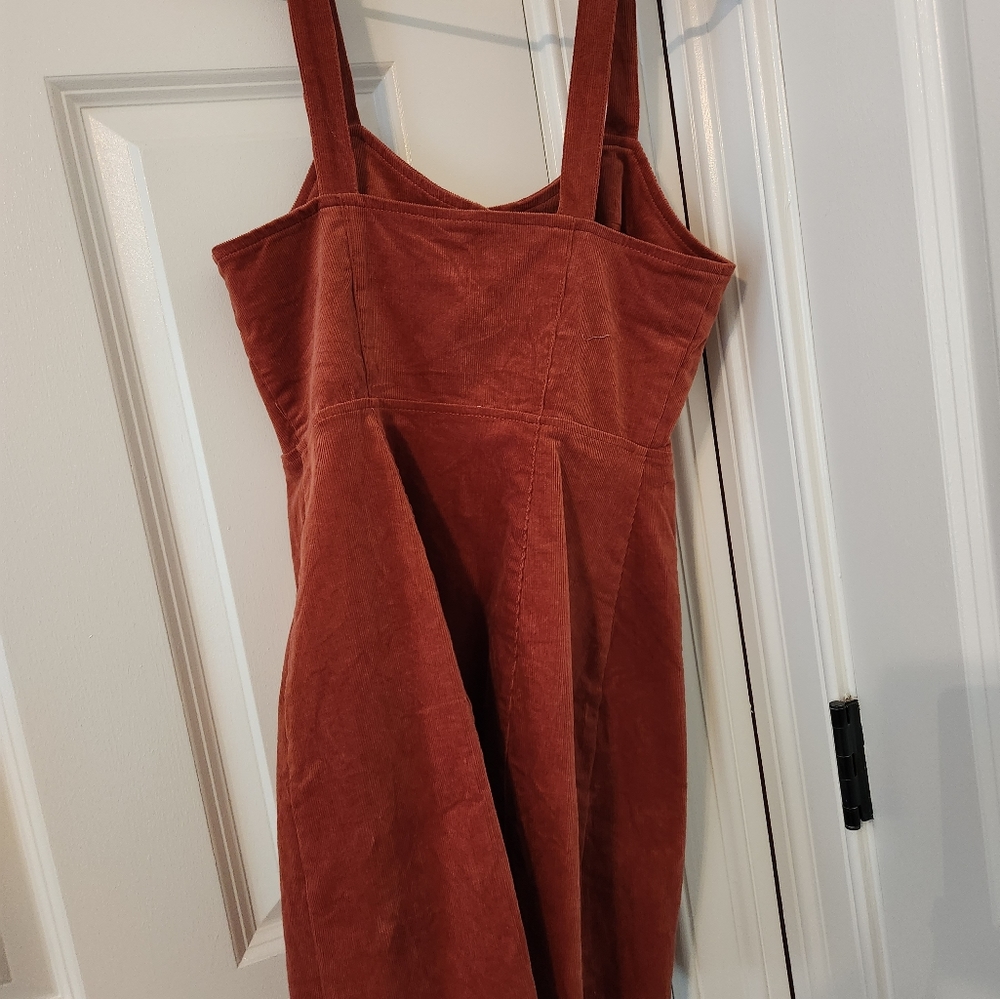 Fall Orange Corduroy Dress